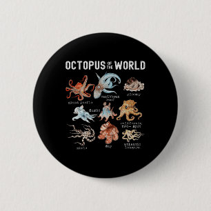Bóton Redondo 5.08cm Octopus Sea Animais Do Otopus Mundial