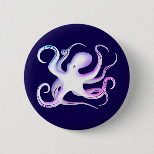 Bóton Redondo 5.08cm Octopus Silhouette
