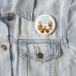 Bóton Redondo 5.08cm Óculos de cerveja do SlipperyJoe, canecas de cerve