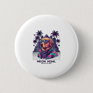 Bóton Redondo 5.08cm Óculos de Sol de Cachorro da Unidade Retro K9 Neon