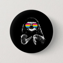Bóton Redondo 5.08cm Óculos de sol Pansexual da bandeira da preguiça do