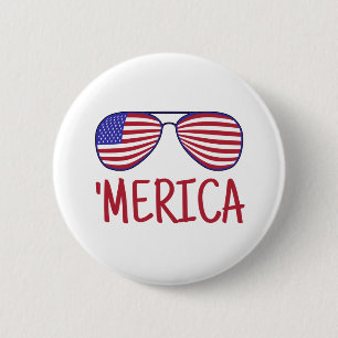 Bóton Redondo 5.08cm Óculos 'Merica 4 de Julho