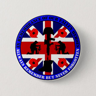 Bóton Redondo 5.08cm Of caem em Remembrance our UK Heroes