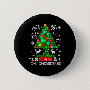 Bóton Redondo 5.08cm Oh Árvore Química Cientista Natal Xmas Te