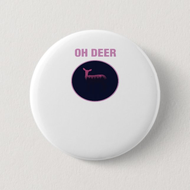 Bóton Redondo 5.08cm Oh Deer Estética Moderna  (Frente)