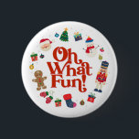 Bóton Redondo 5.08cm Oh, Que Belo aniversário de Natal<br><div class="desc">Que Divertido! A maneira perfeita de comemorar o seu aniversário de estilo durante a época mágica de férias! Este pacote de modelo imprimível foi concebido para tornar inesquecível a festa de aniversário de inverno do seu filho. Mas se precisar coordenar a decoração, por favor verifique minha coleção correspondente. Se você...</div>