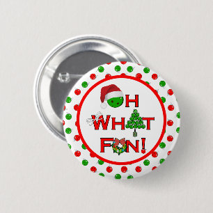 Bóton Redondo 5.08cm Oh, que festa de Natal divertida do Pickleball Gre