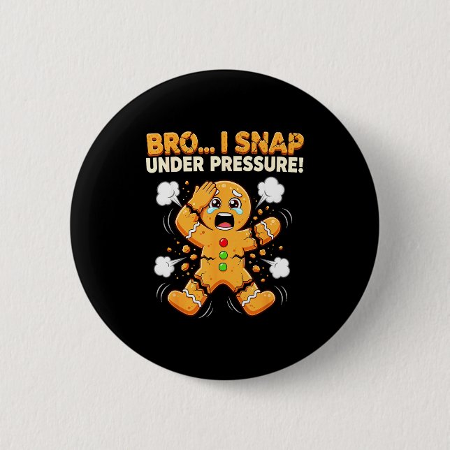 Bóton Redondo 5.08cm Oh Snap Gingerbread Man Cookies I Snap Under Press (Frente)