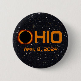 Bóton Redondo 5.08cm Ohio 2024 Eclipse Solar Total