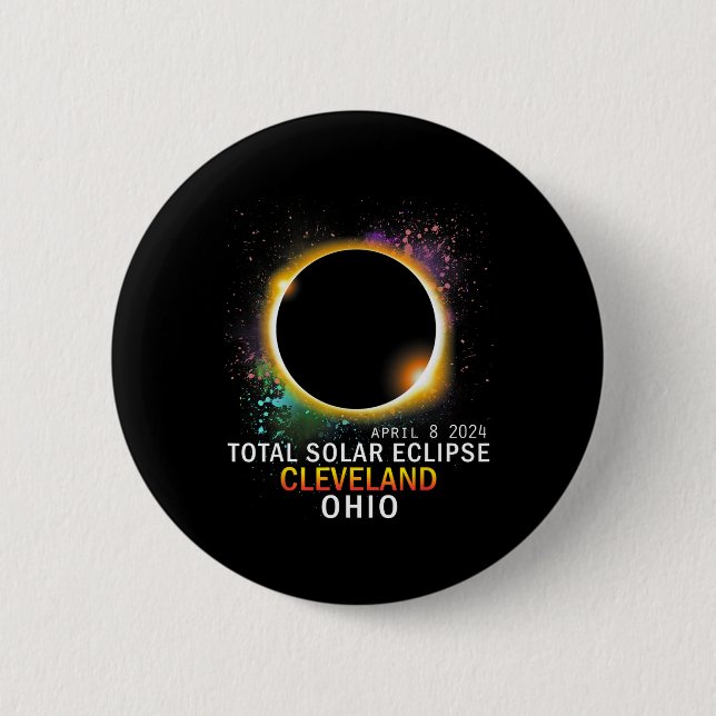 Bóton Redondo 5.08cm Ohio Total Solar Eclipse abril 8 2024 (Frente)
