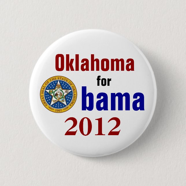 Bóton Redondo 5.08cm Oklahoma para Obama 2012 (Frente)