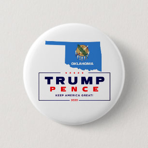 Bóton Redondo 5.08cm Oklahoma para Trump Pence 2020