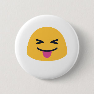 Bóton Redondo 5.08cm Olhos fechados, enfiados na língua Emoji