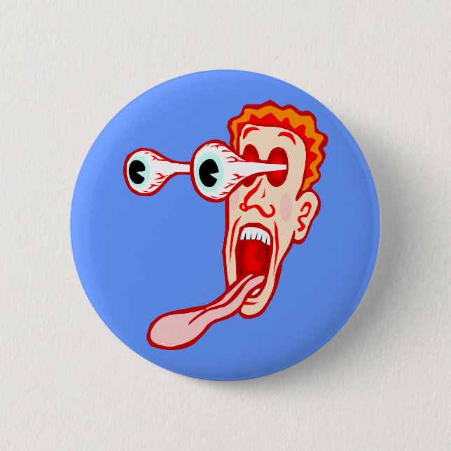 Bóton Redondo 5.08cm Olhos Saindo Da Cabeça (Frente)