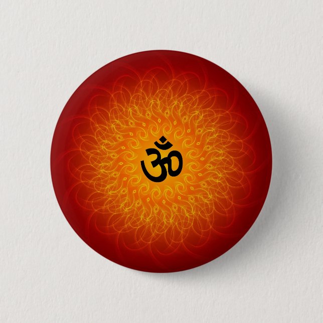 Bóton Redondo 5.08cm OM espiritual na mandala (Frente)