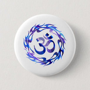 Bóton Redondo 5.08cm Om, Om Hindu, Símbolo Om, Logotipo Om, Aum