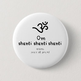 Bóton Redondo 5.08cm Om Shanti Shanti Shanti - sanskrit quote