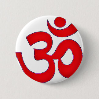 Bóton Redondo 5.08cm OM vermelho, AUM, SÂNSCRITO, MANTRA, BIRRAS, IOGA