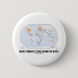 Bóton Redondo 5.08cm Onde os furacões golpeiam em todo o mundo (o mapa