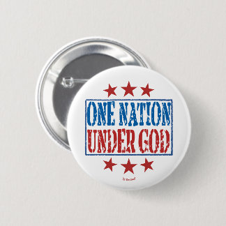 Bóton Redondo 5.08cm One Nation Under God Patriotic Pin Button