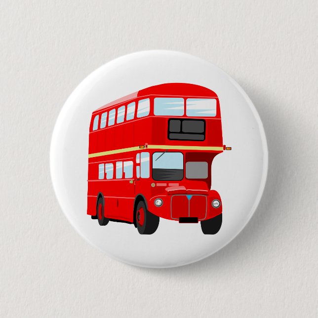 Bóton Redondo 5.08cm Ônibus vermelho (Frente)
