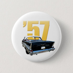 Bóton Redondo 5.08cm 'Opinião traseira de Aire do Bel de 57 Chevy
