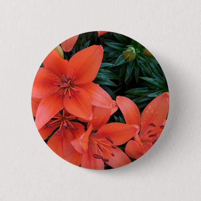 Bóton Redondo 5.08cm Orange Lily (Frente)