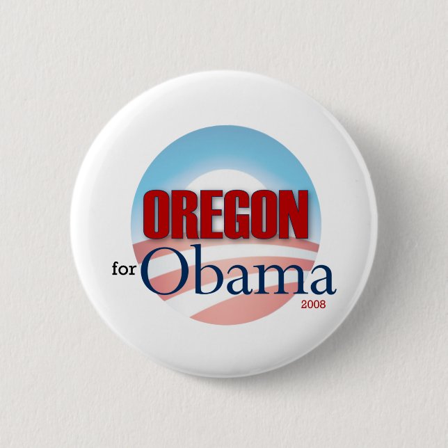 Bóton Redondo 5.08cm OREGON para Obama (Frente)