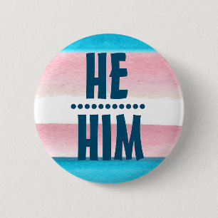 Bóton Redondo 5.08cm ORGULHE O Botão CRACHÁ DE PRONOUN HE/HIM