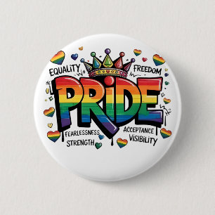 Bóton Redondo 5.08cm Orgulho Aceitação LGBTQ Bandeira LGBT 4 de Julho E