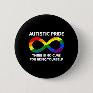 Bóton Redondo 5.08cm Orgulho Autista Sensibilização Arco-Íris Infinito
