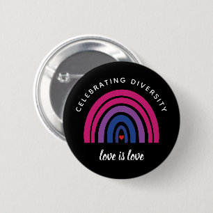 Bóton Redondo 5.08cm Orgulho Bissexual Celebrando Diversidade O Amor É