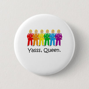 Bóton Redondo 5.08cm Orgulho de Hillary Pantsuit - Yasss Queen -