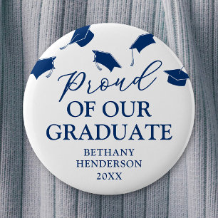 Bóton Redondo 5.08cm Orgulho de nossa graduação azul Formando