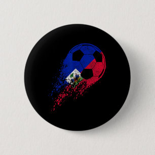 Bóton Redondo 5.08cm Orgulho do Futebol Haitiano Bandeira Haitiana Joga