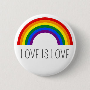 Bóton Redondo 5.08cm Orgulho Gay Arco-íris. O amor é amor.