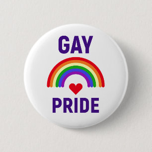 Bóton Redondo 5.08cm Orgulho gay Coração e arco-íris