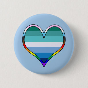 Bóton Redondo 5.08cm Orgulho gay Heart