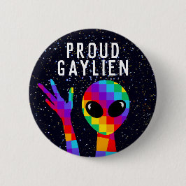 Bóton Redondo 5.08cm Orgulho gay LGBT engraçado GAYLIEN
