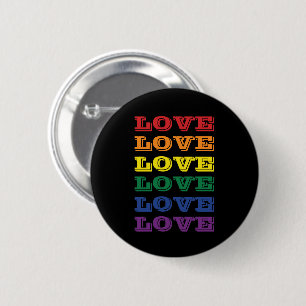 Bóton Redondo 5.08cm Orgulho gay LGBTQ Adoro Texto Repetido Personalizá