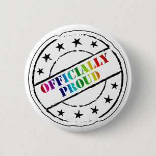 Bóton Redondo 5.08cm orgulho gay "Oficialmente Orgulhoso"