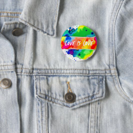Bóton Redondo 5.08cm Orgulho gay Rainbow Love Is Love