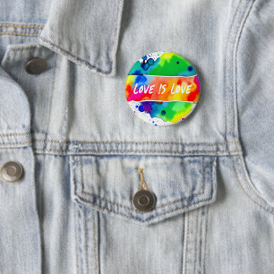 Bóton Redondo 5.08cm Orgulho gay Rainbow Love Is Love