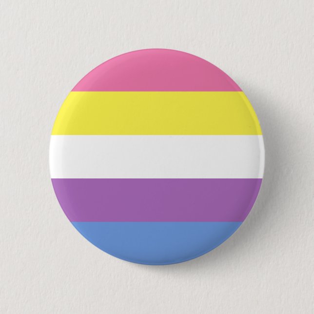 Bóton Redondo 5.08cm Orgulho LGBT de Sinalizador do Orgulho Bigender (Frente)