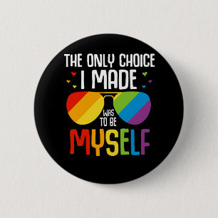 Bóton Redondo 5.08cm Orgulho LGBT Óculos escuros coloridos do arco-ír