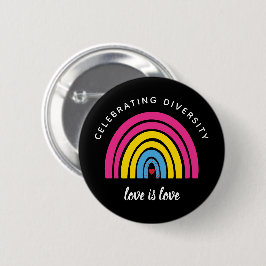 Bóton Redondo 5.08cm Orgulho Pansexual Celebrando a Diversidade O Amor 