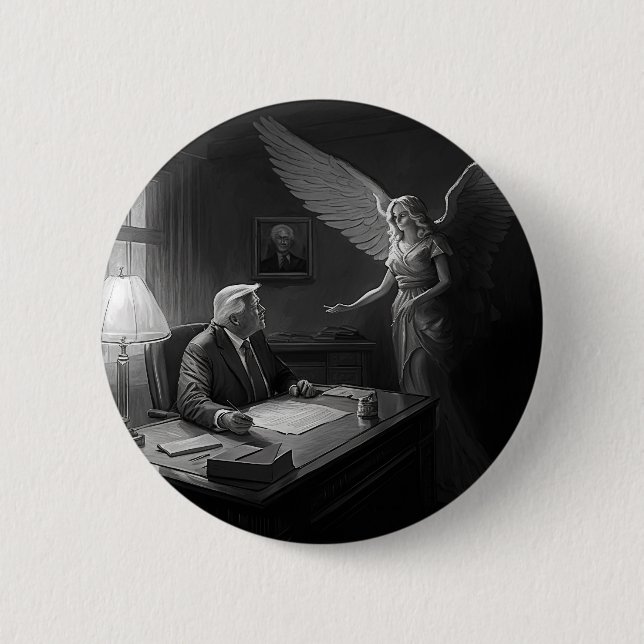 Bóton Redondo 5.08cm Orientação divina: Donald Trump aconselhado por um (Frente)