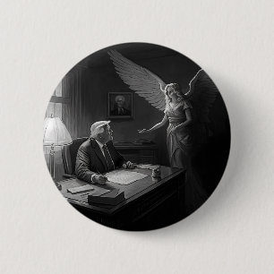 Bóton Redondo 5.08cm Orientação divina: Donald Trump aconselhado por um