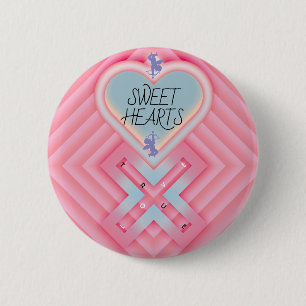 Bóton Redondo 5.08cm Origami Heart X Sweet Hearts
