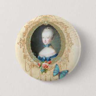 Bóton Redondo 5.08cm Ornamentado Marie Antonieta Pin